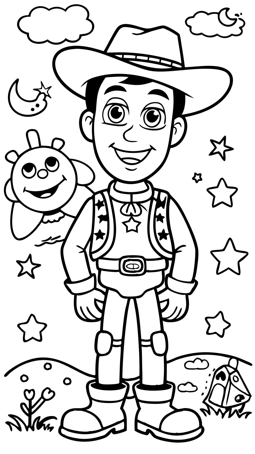 Página para colorear de Woody and Buzz